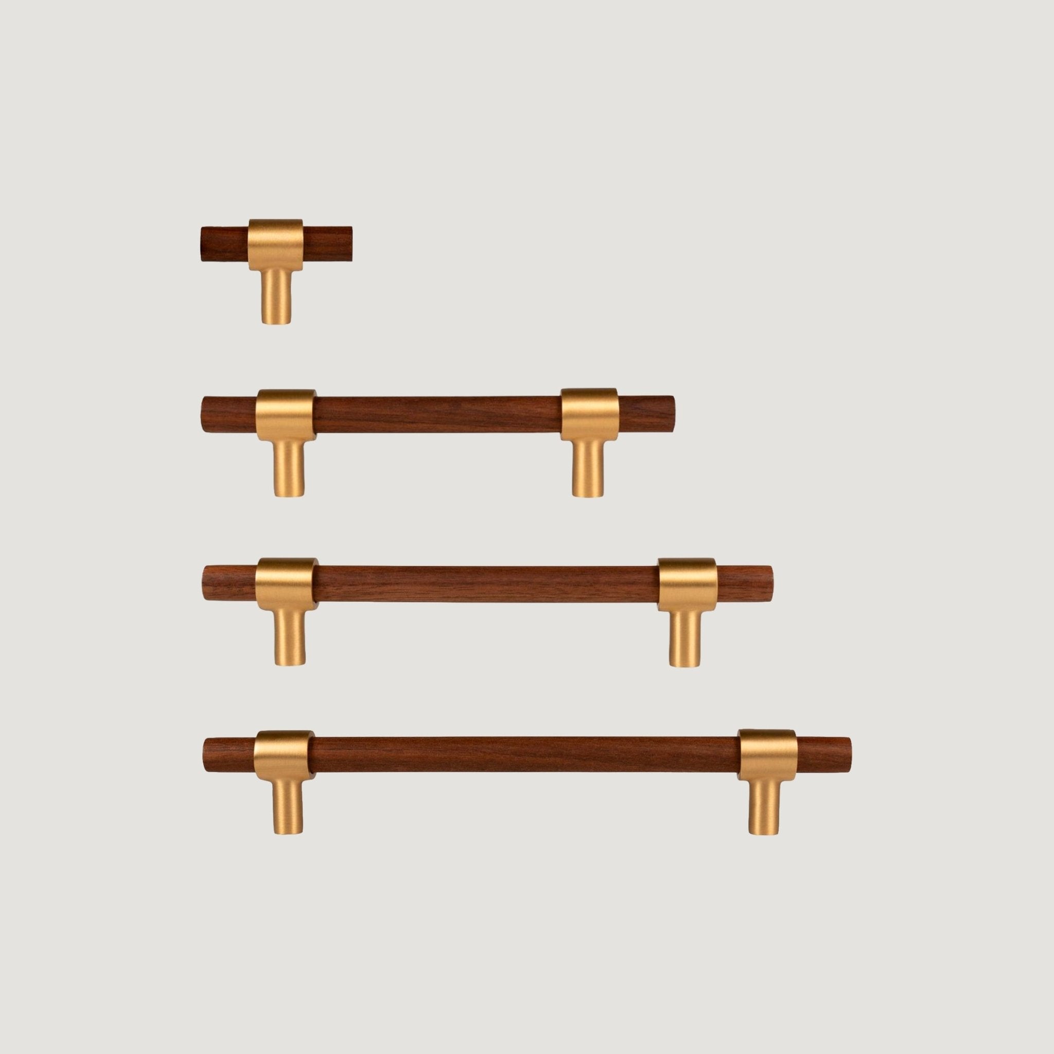 Solid Aurora Brass & Wood Cabinet Handle – Legno Collection - Bergamo Design