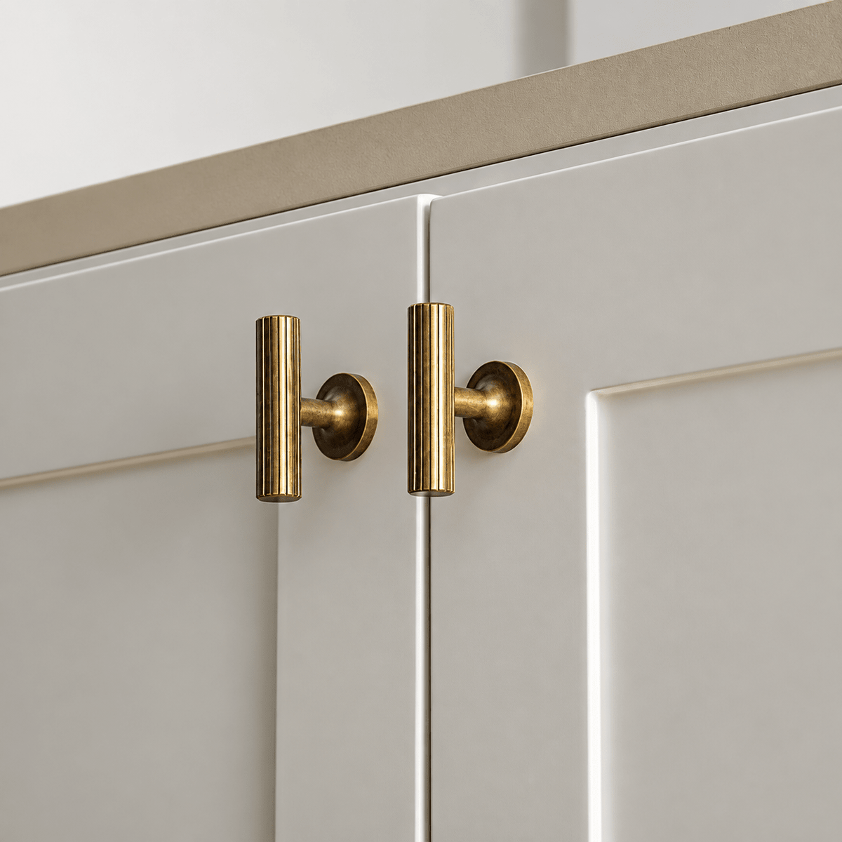Solid Brass Cabinet Handle – Aged Brass – Rigato Collection - Bergamo Design