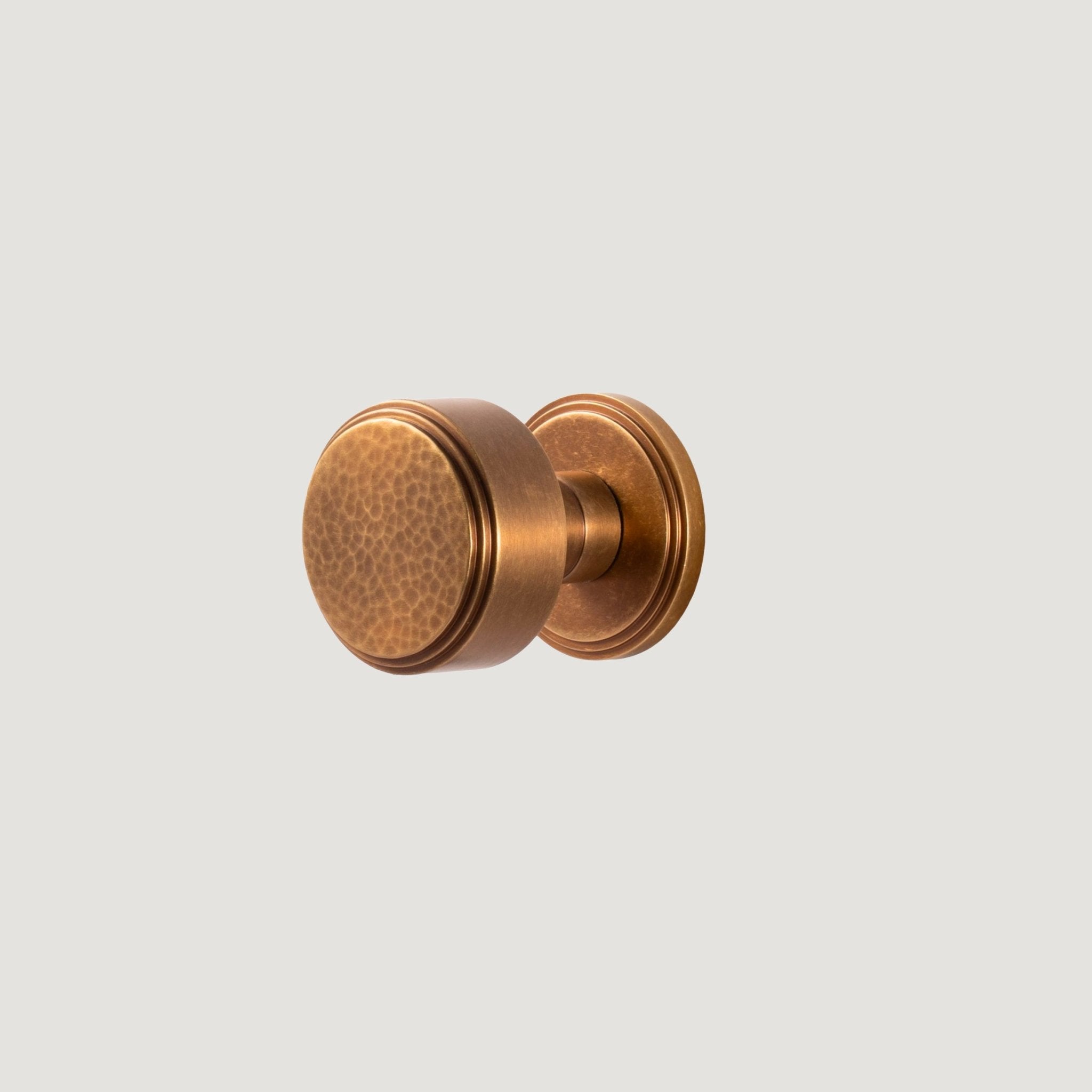 Solid Brass Door Knob – Aged Brass – Pomello Martello - Bergamo Design