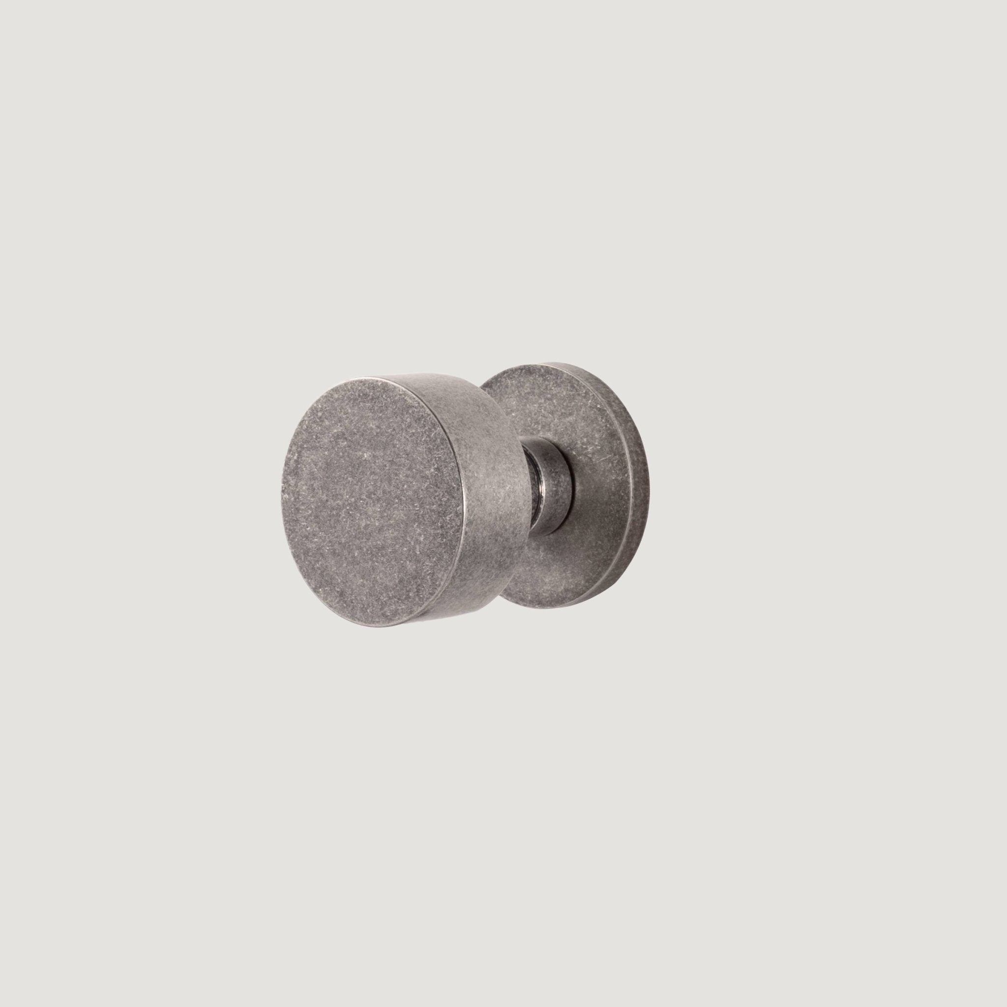 Solid Brass Door Knob – Aged Nickel – Pomello Primo - Bergamo Design
