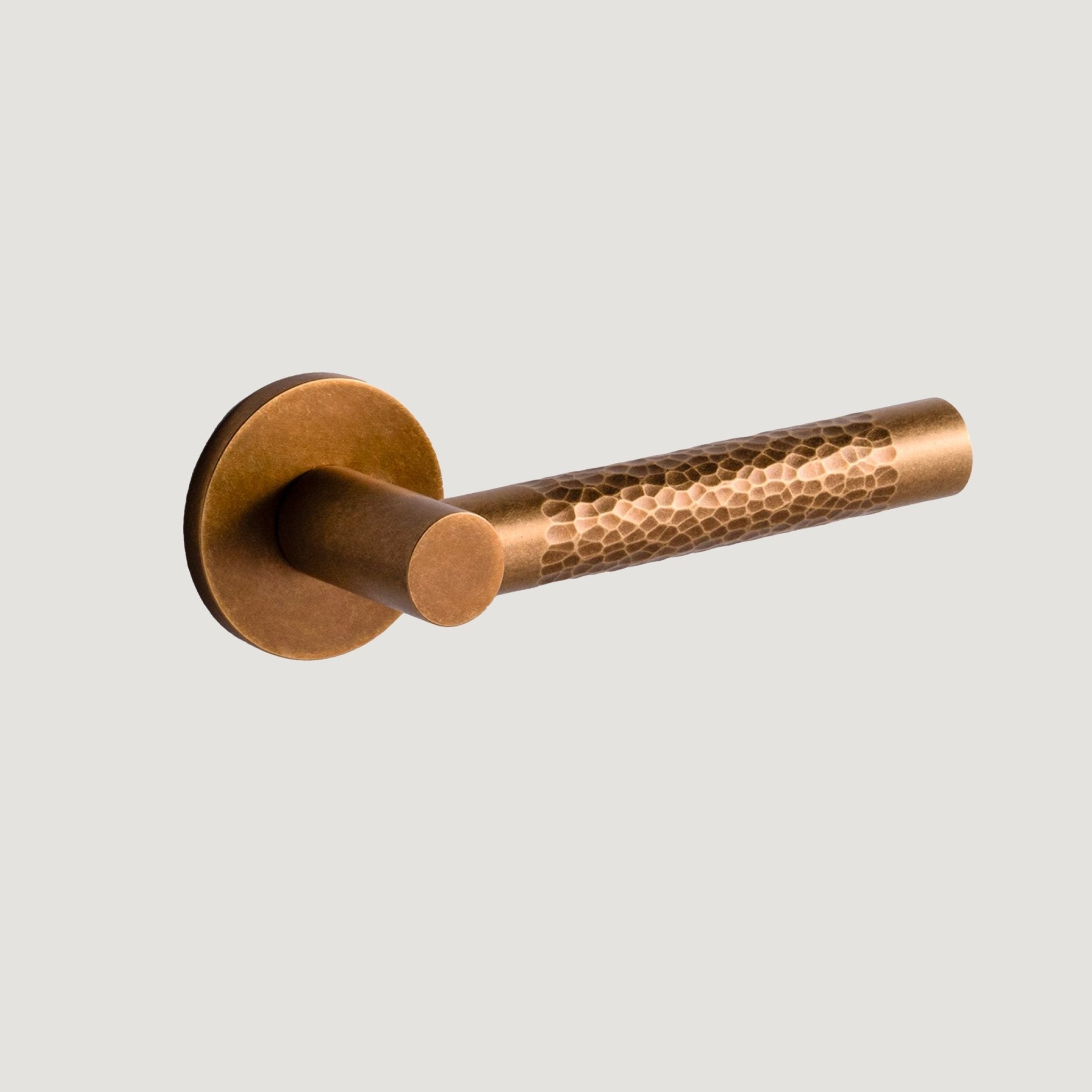 Solid Brass Door Lever – Aged Brass – Martello Piatto Collection - Bergamo Design