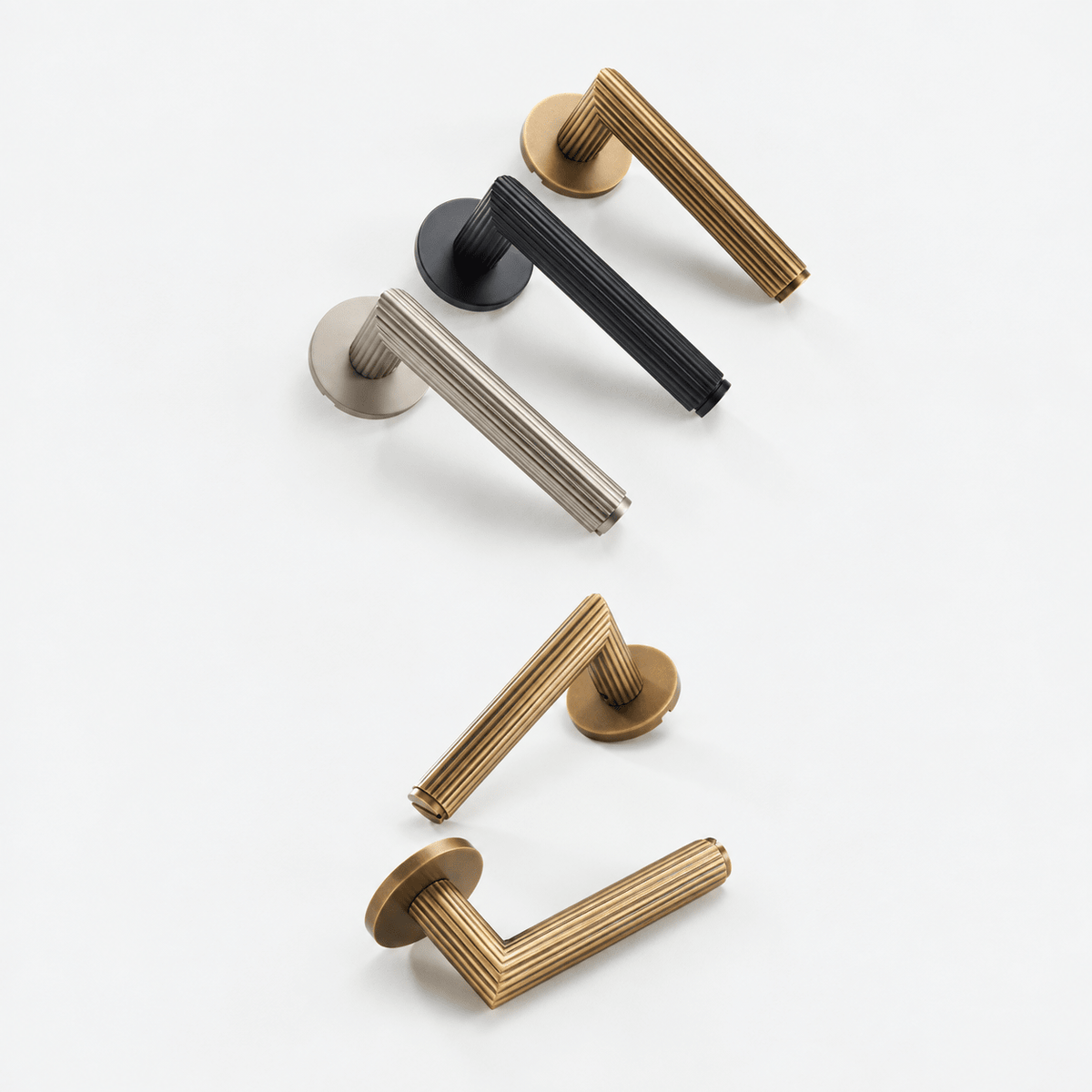 Solid Brass Door Lever – Aged Brass – Ornato Collection - Bergamo Design