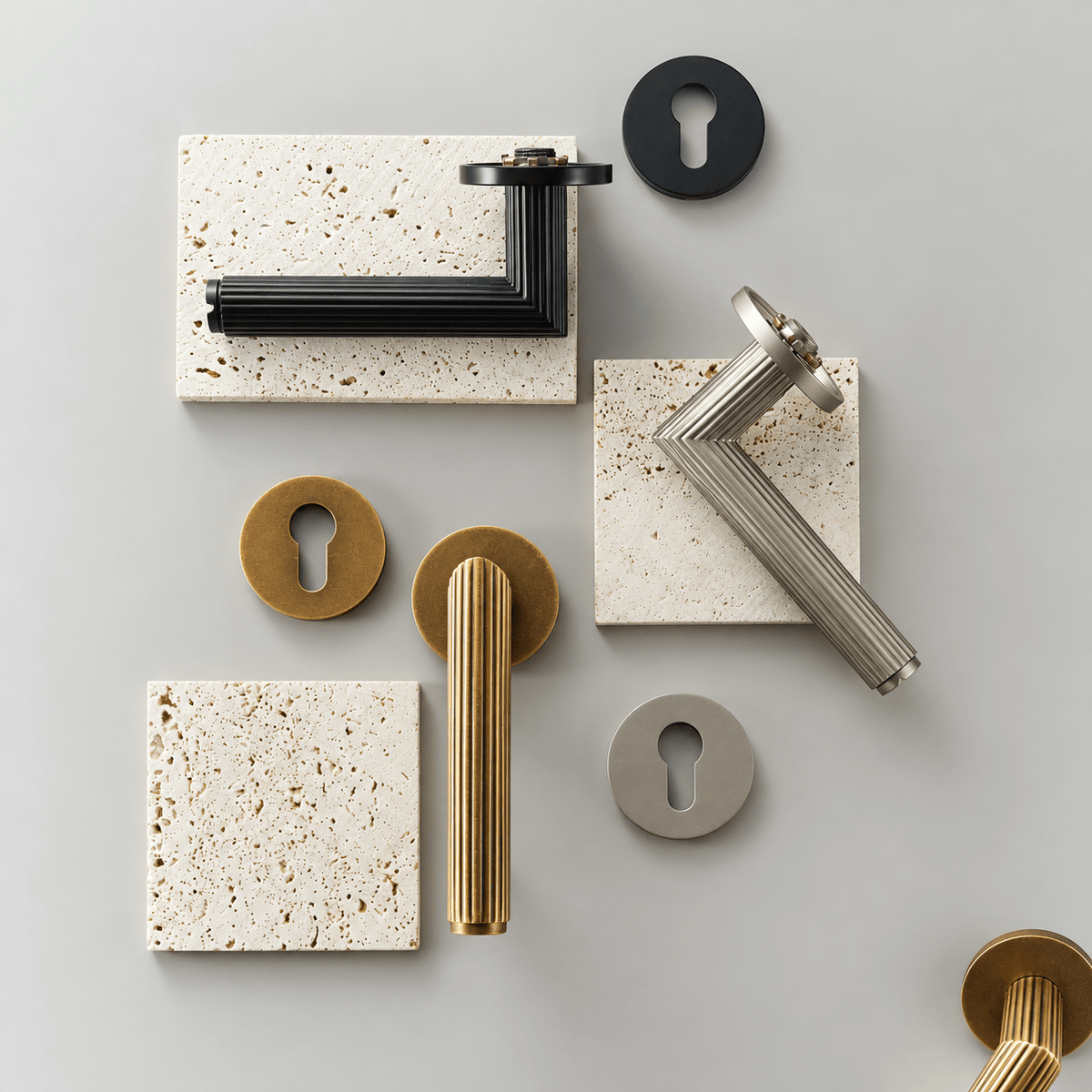 Solid Brass Door Lever – Aged Brass – Ornato Collection - Bergamo Design