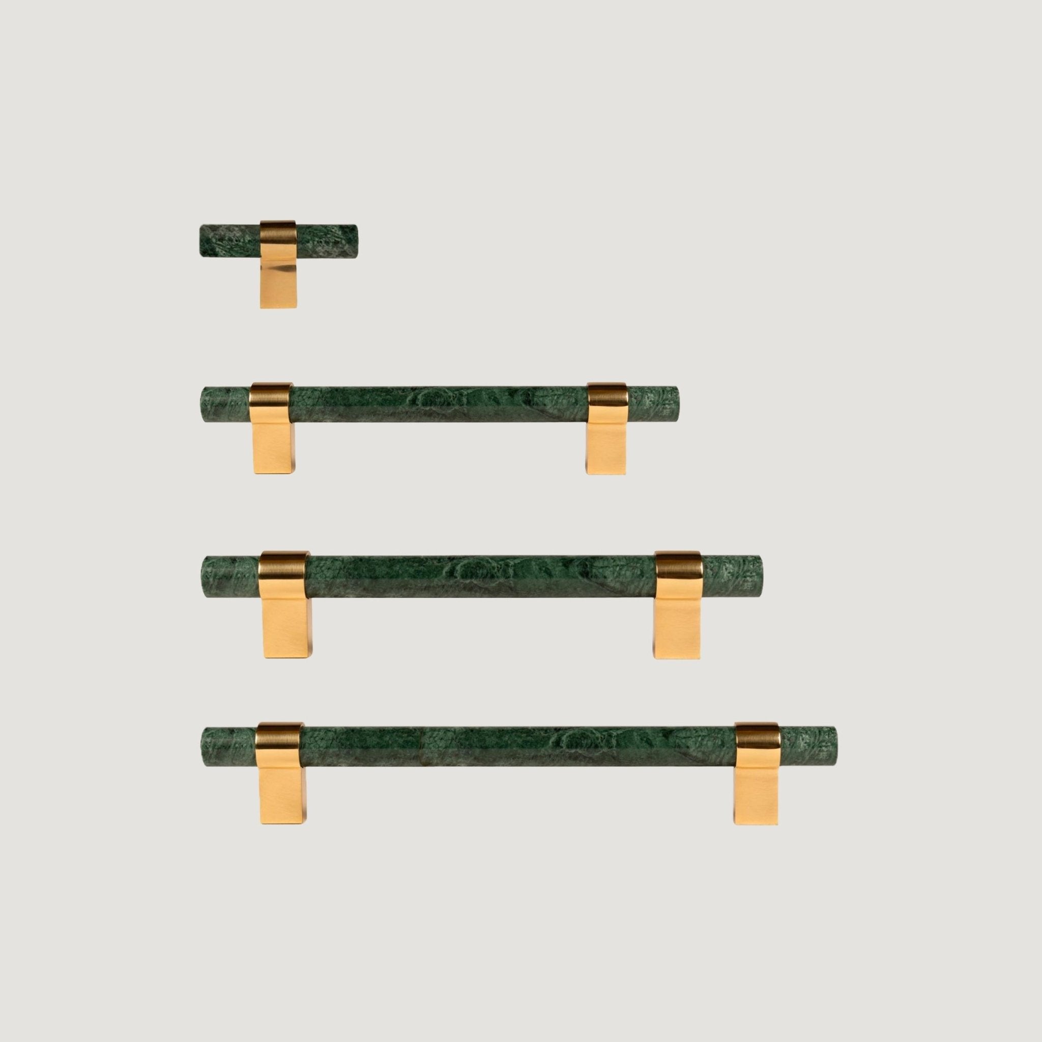 Solid Brass & Marble Cabinet Handle – Polished Brass – Pietra Collection - Bergamo Design