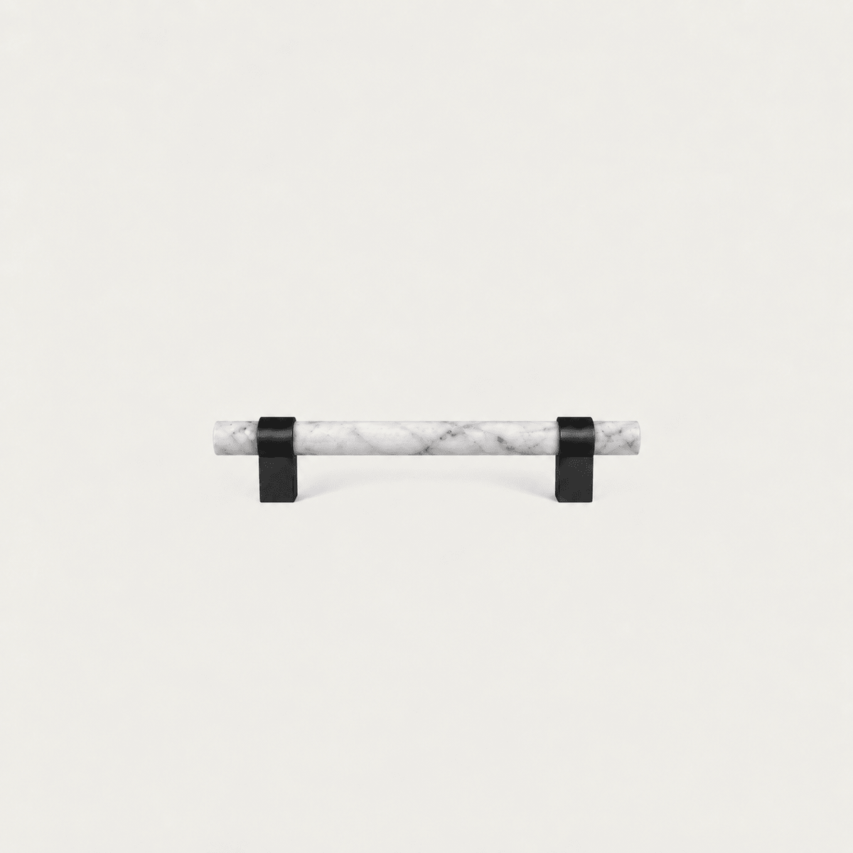 Solid Brass & White Marble Cabinet Handle – Black Brass – Pietra Collection - Bergamo Design