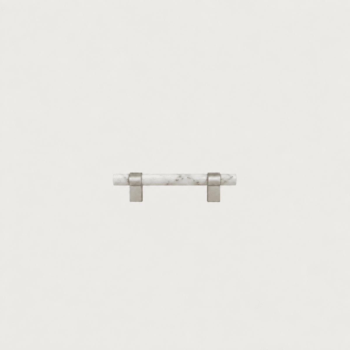 Solid Brass & White Marble Cabinet Handle – Nickel – Pietra Collection - Bergamo Design
