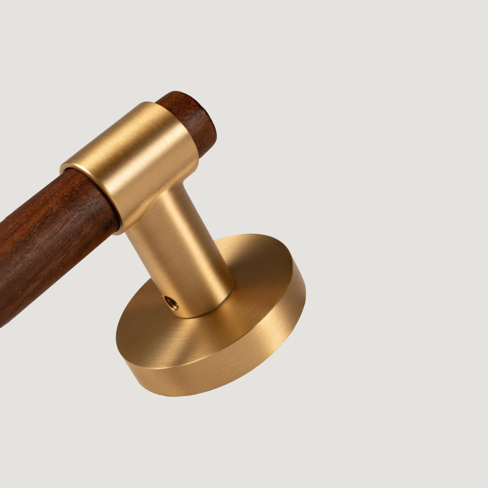 Solid Brass & Wood Door Lever – Aurora Brass – Legno Collection - Bergamo Design