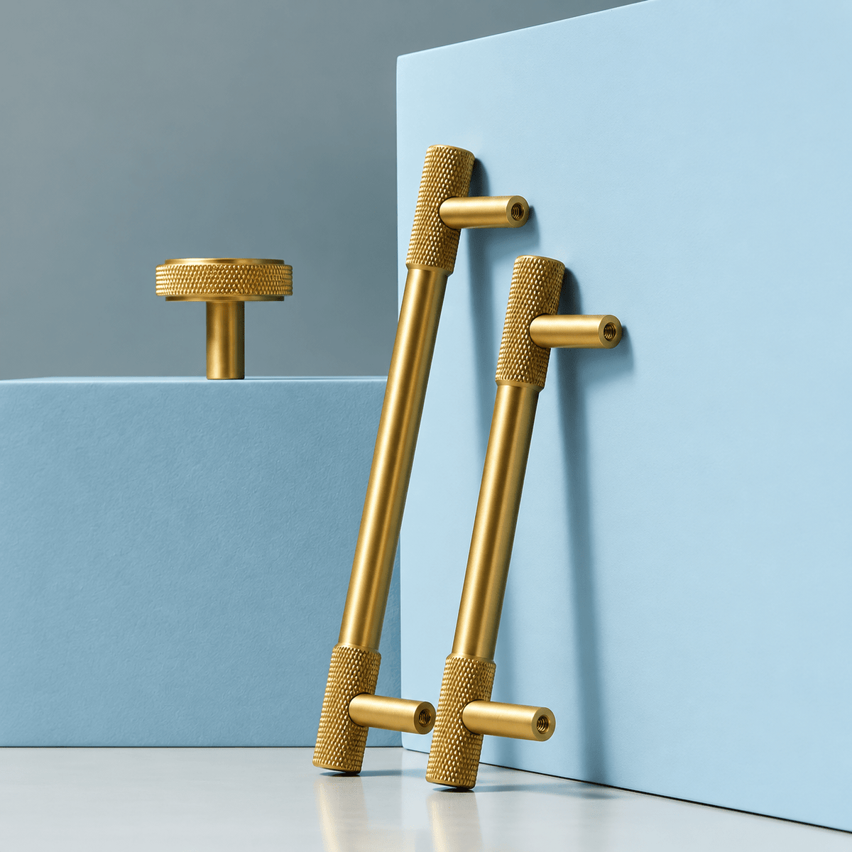 Solid Brushed Brass Cabinet Handle – Trama Collection - Bergamo Design