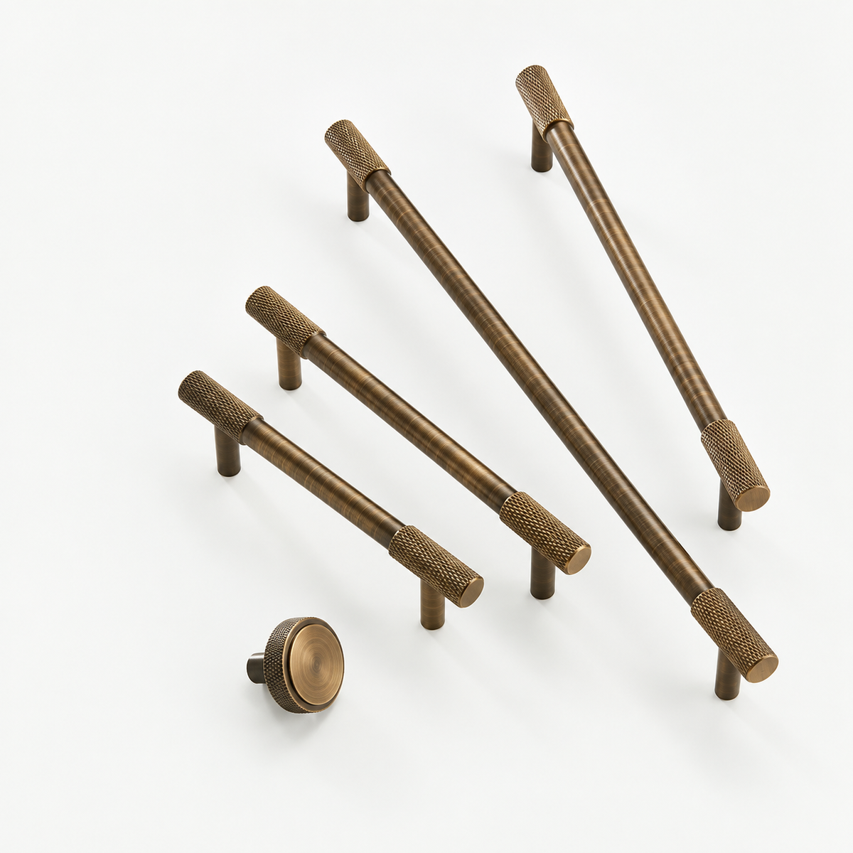 Trama Antique Brass cabinet handles in multiple sizes