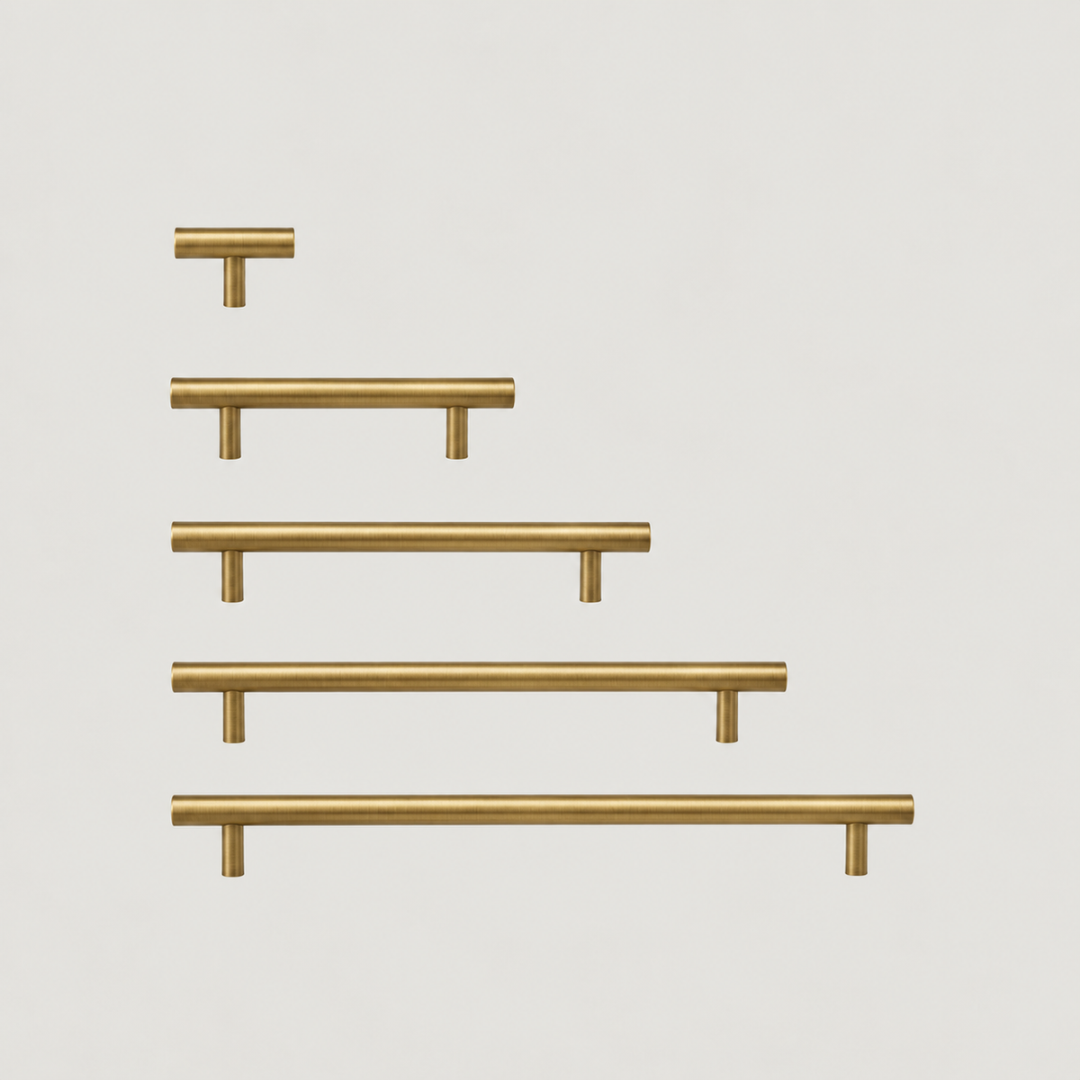 Solid Brass Cabinet Handle - Brushed Brass - Asta Collection - Bergamo Design