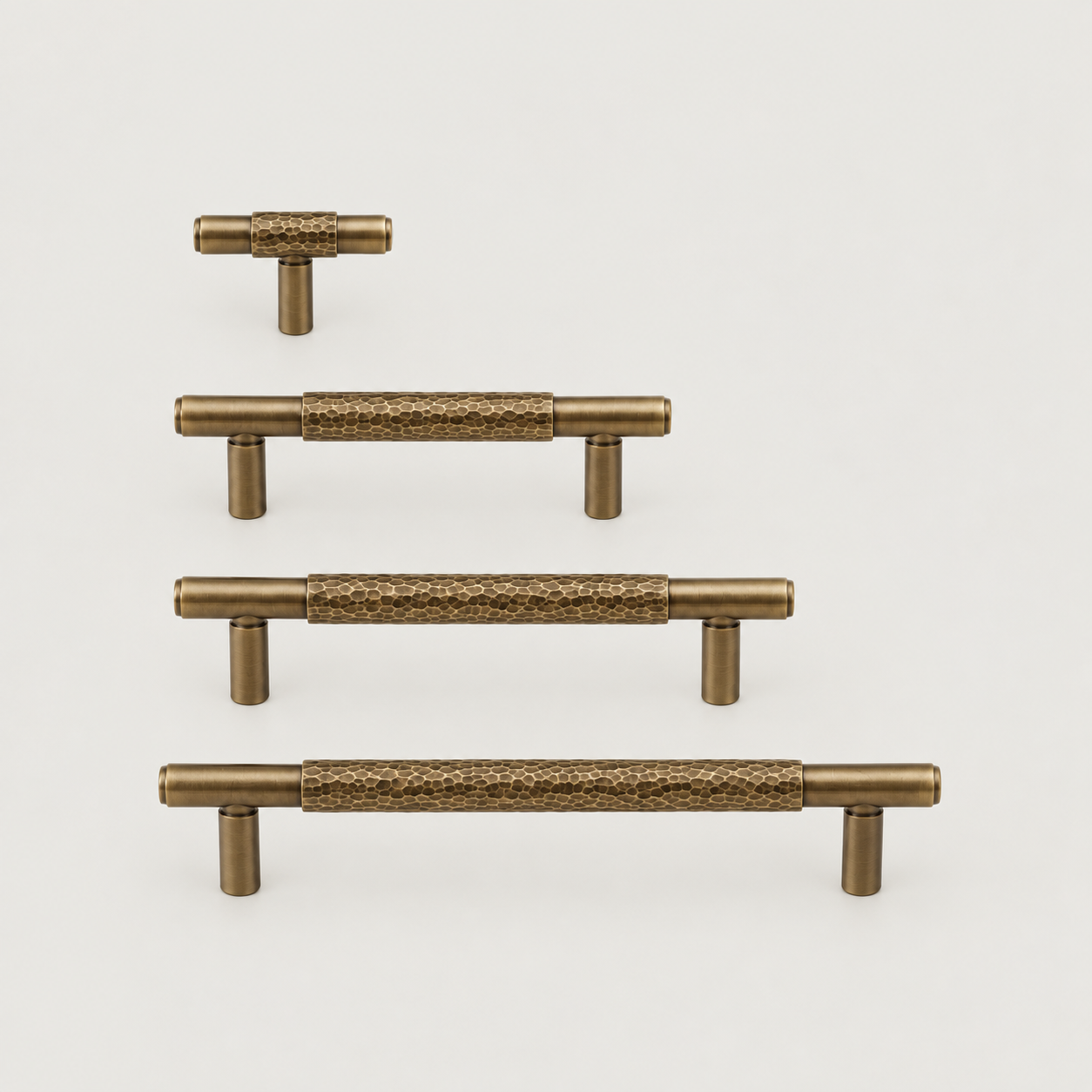 Solid Brass Cabinet Handle - Aged Brass - Martello Centro Collection - Bergamo Design