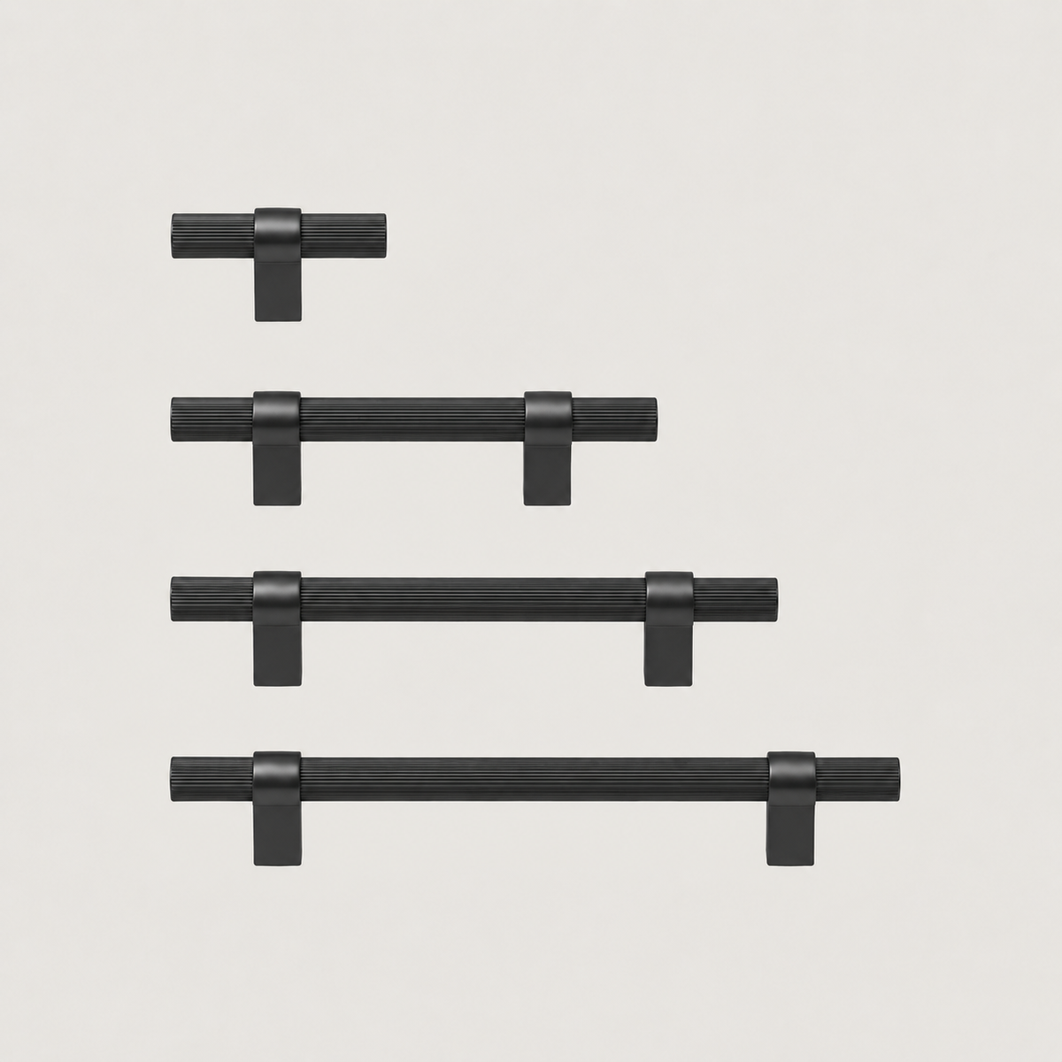 Solid Brass Cabinet Handle - Black Brass - Onda Collection - Bergamo Design