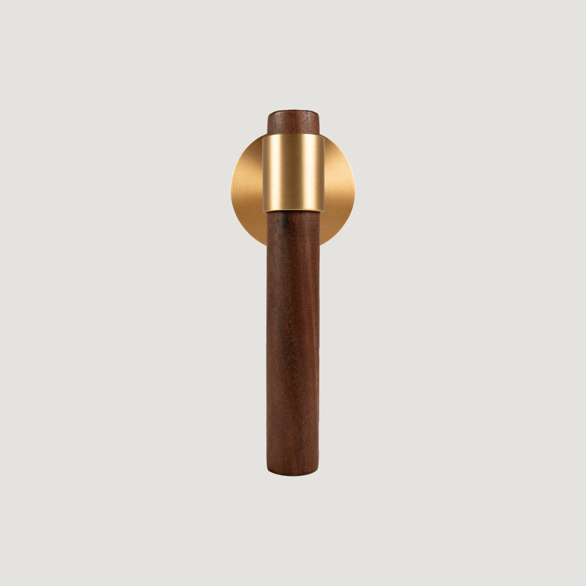 Solid Brass & Wood Door Lever – Aurora Brass – Legno Collection - Bergamo Design