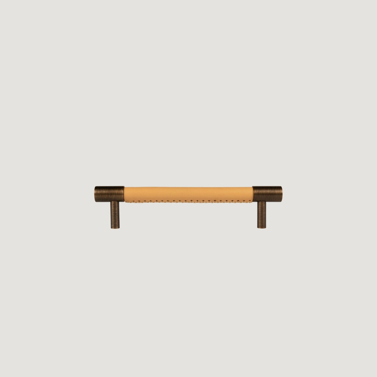 Cavallo Leather Cabinet Handle – Antique Brass - Bergamo Design