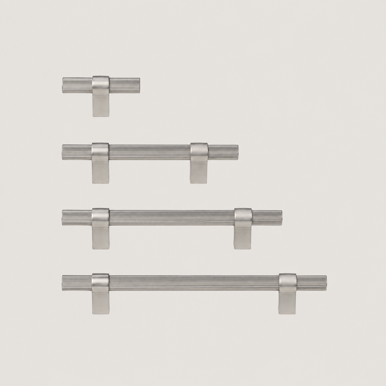 Solid Brass Cabinet Handle - Nickel - Onda Collection - Bergamo Design
