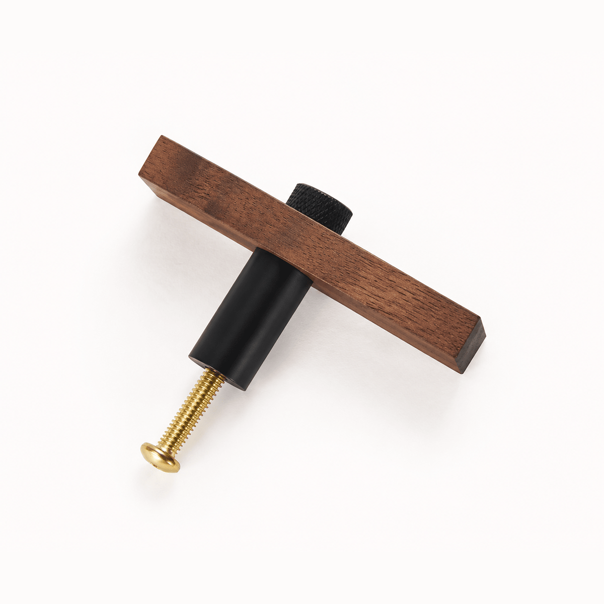 Solid Brass & Wood Cabinet Handle – Black Brass – Legno Retto Collection - Bergamo Design