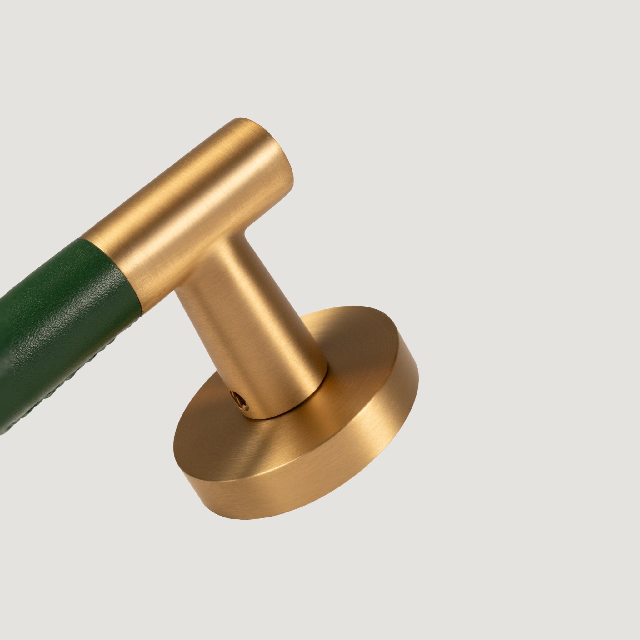 Solid Aurora Brass & Leather Door Lever – Cavallo Collection - Bergamo Design