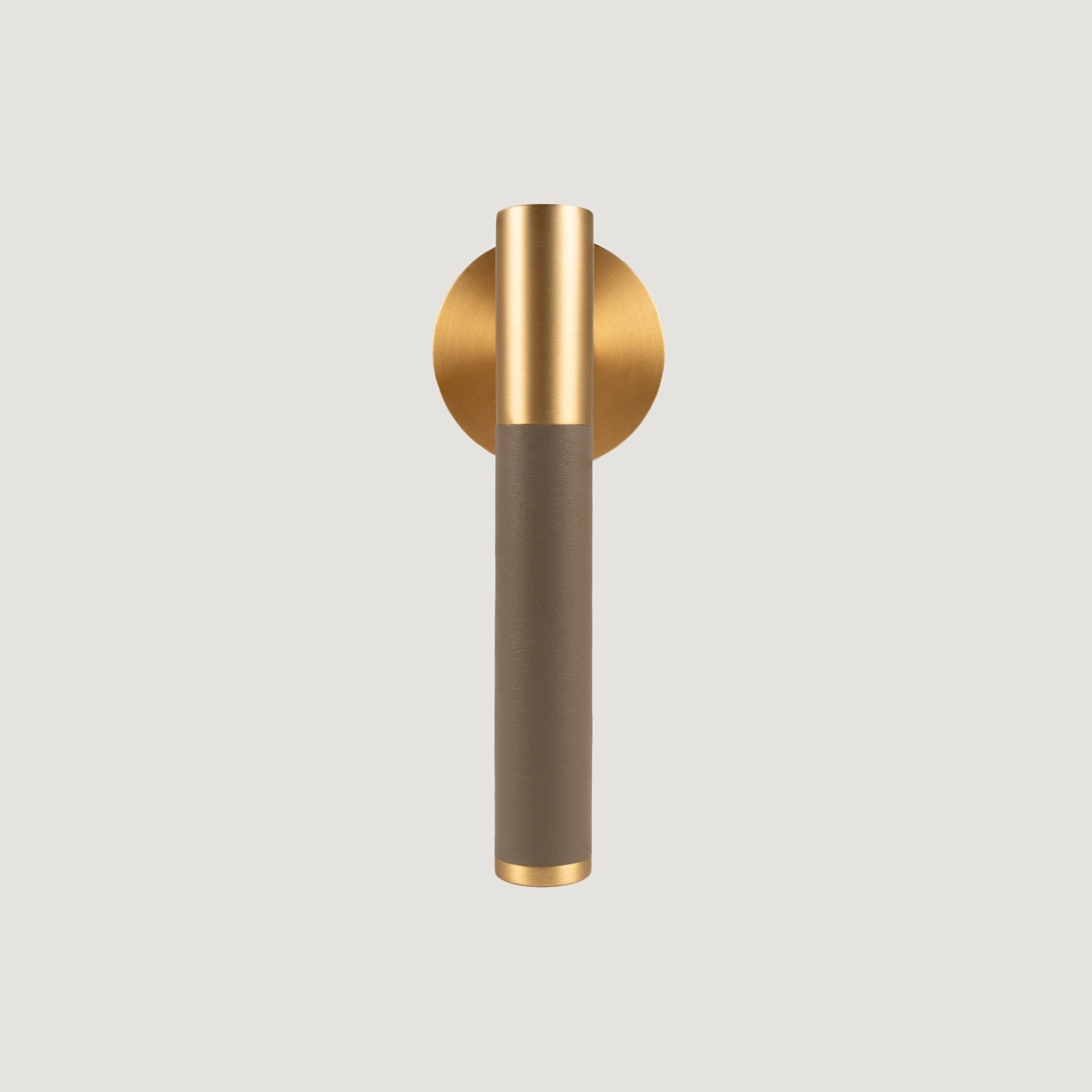 Solid Aurora Brass & Leather Door Lever – Cavallo Collection - Bergamo Design