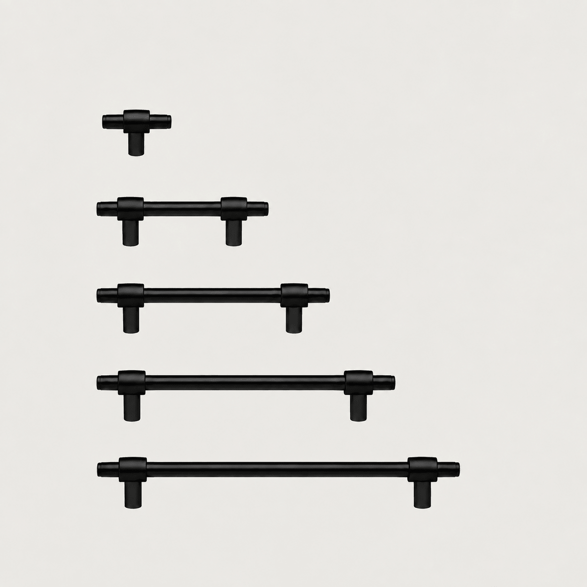 Solid Black Brass Cabinet Handle – Duale Collection - Bergamo Design
