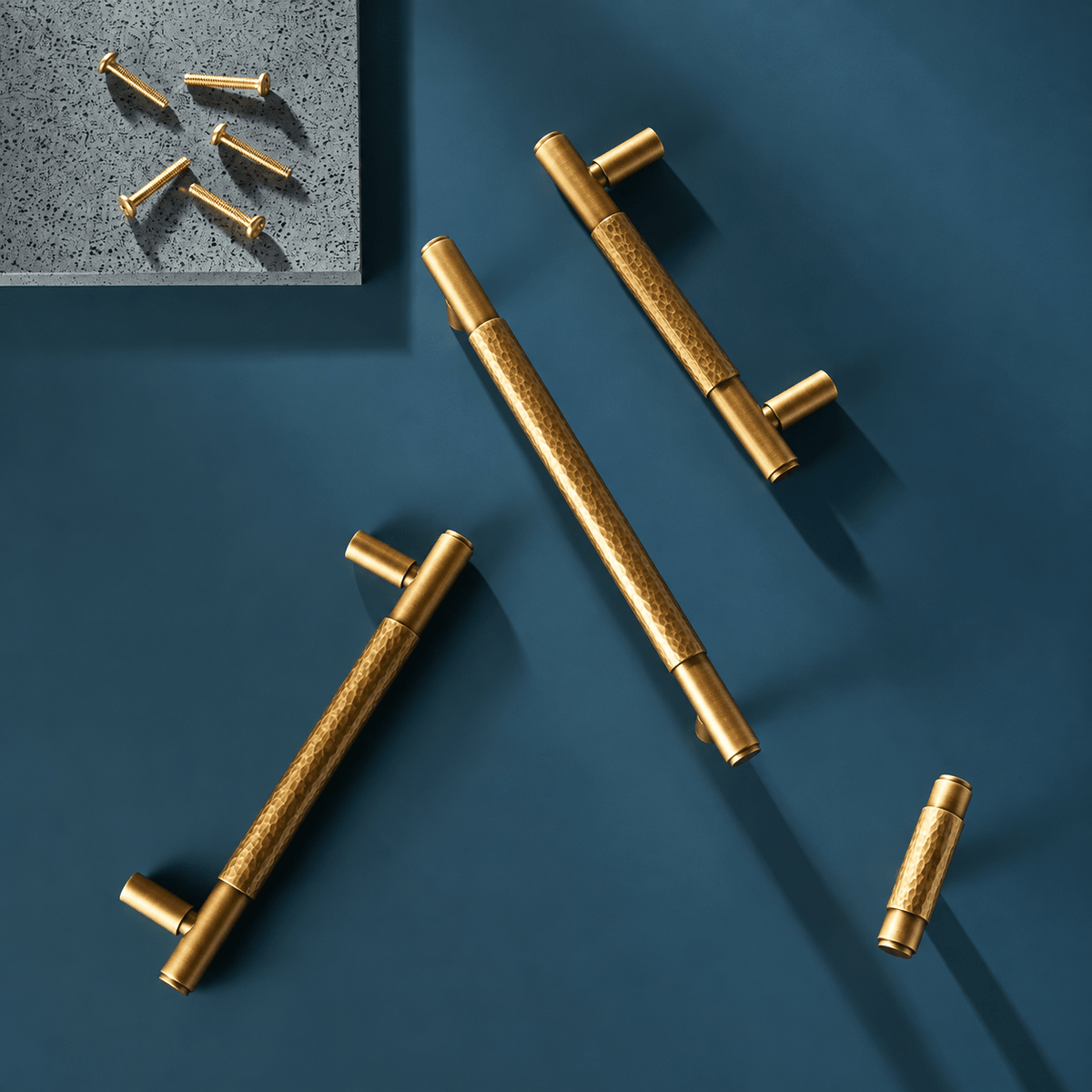 Solid Brass Cabinet Handle – Aged Brass – Martello Centro Collection - Bergamo Design