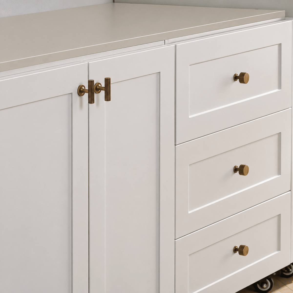 Solid Brass Cabinet Handle – Aged Brass – Rigato Collection - Bergamo Design