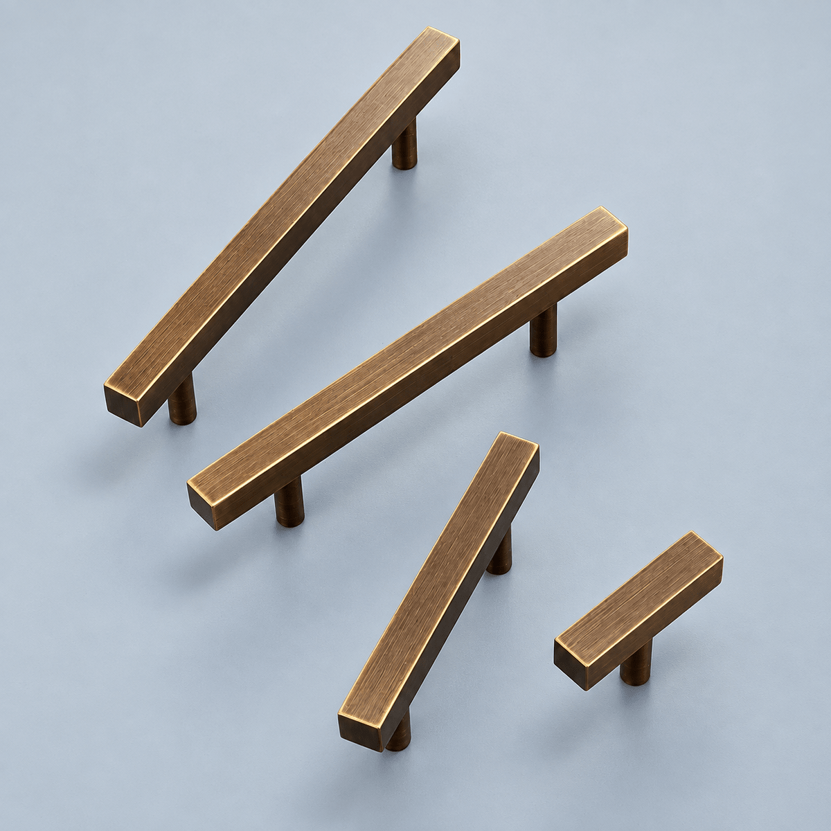 Solid Brass Cabinet Handle – Antique Brass – Asta Quadra Collection - Bergamo Design