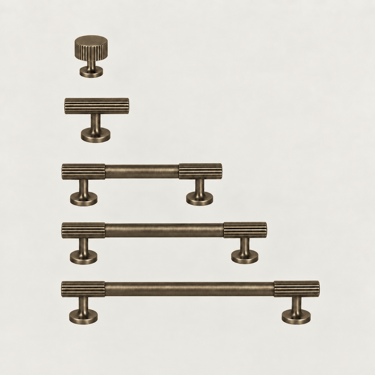 Solid Brass Cabinet Handle – Antique Brass – Rigato Collection - Bergamo Design