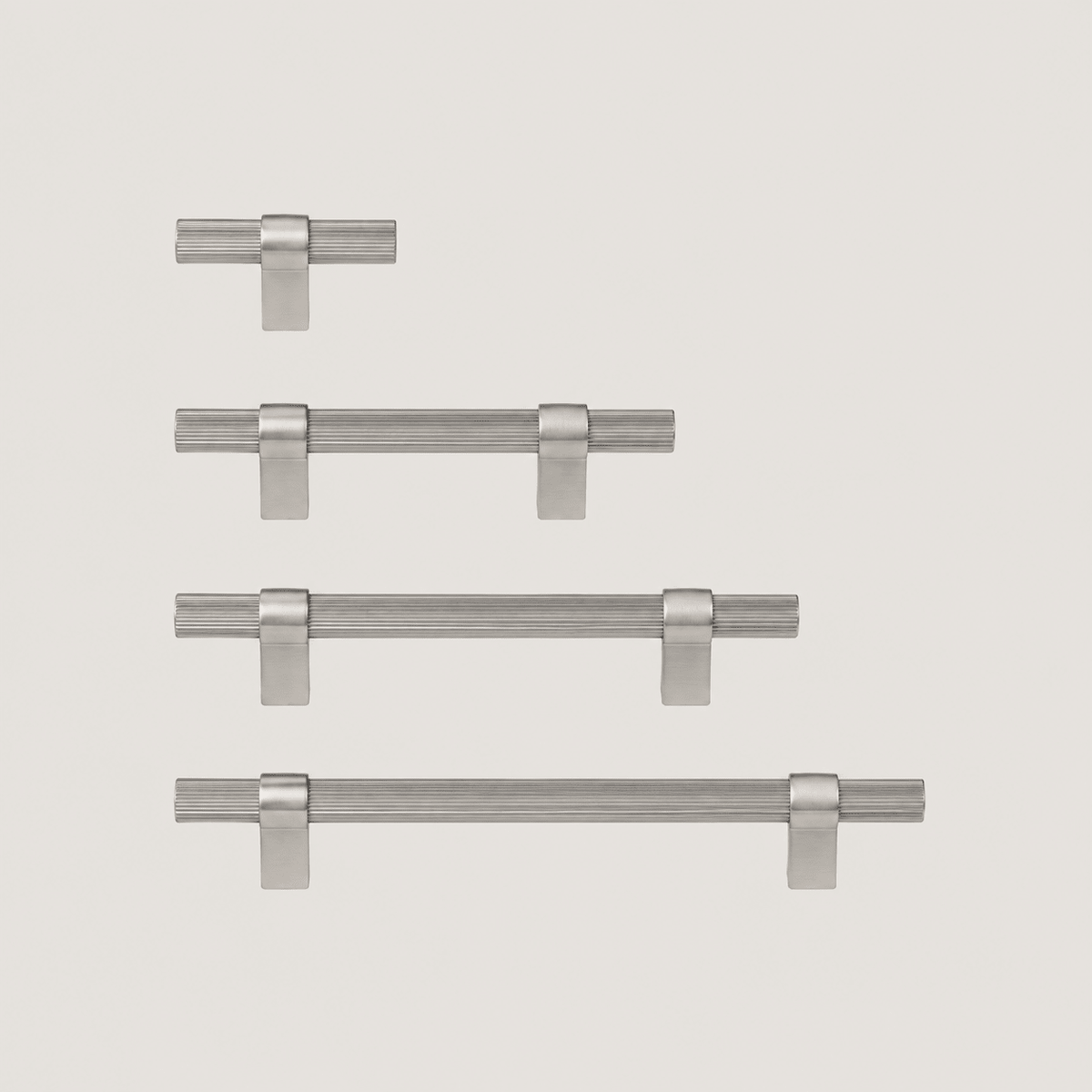 Solid Brass Cabinet Handle – Nickel – Onda Collection - Bergamo Design