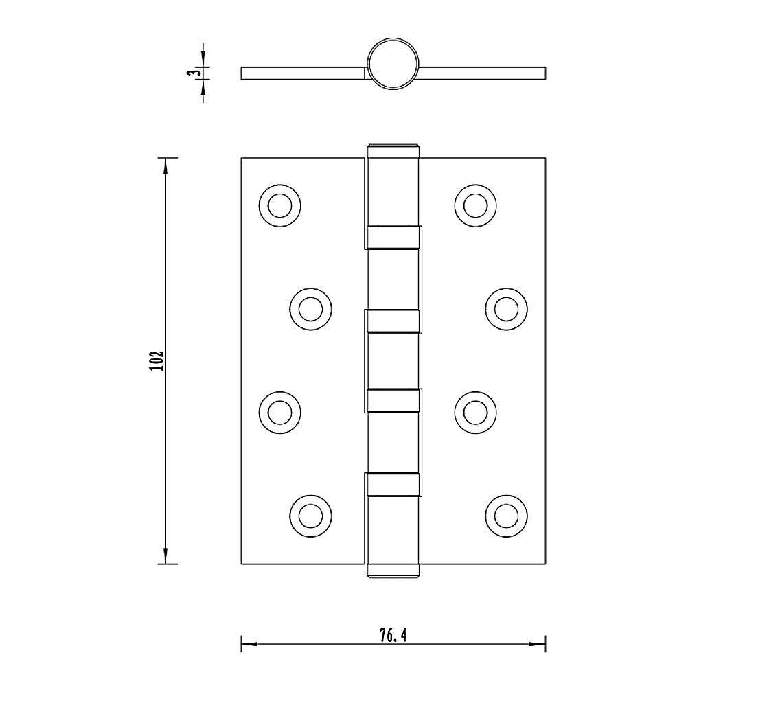 Solid Brass Door Hinge – Nickel - Bergamo Design