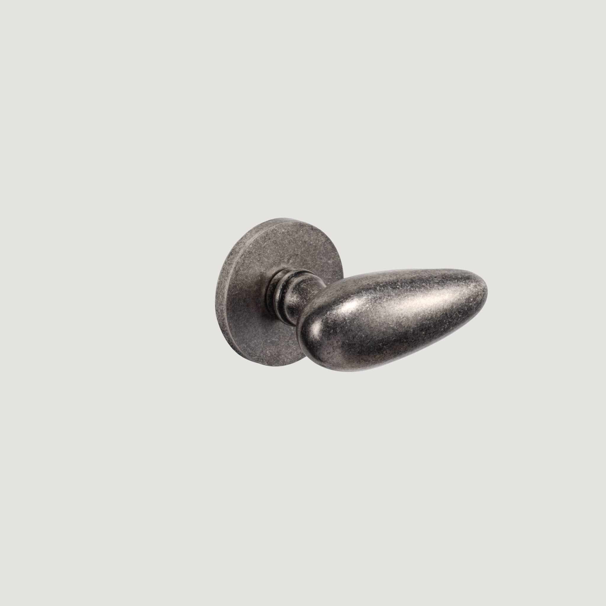 Solid Brass Door Knob – Aged Nickel – Pomello Portico - Bergamo Design