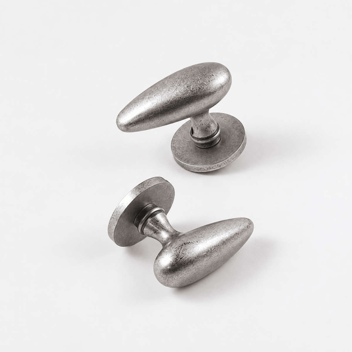 Solid Brass Door Knob – Aged Nickel – Pomello Portico - Bergamo Design