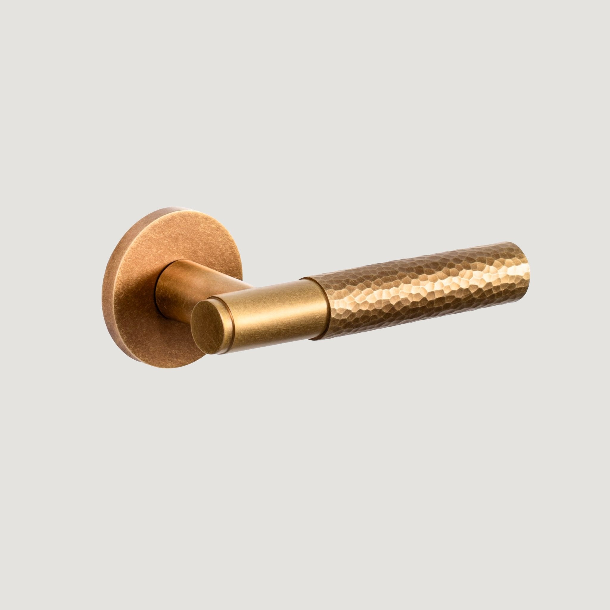 Solid Brass Door Lever – Aged Brass – Martello Collection - Bergamo Design