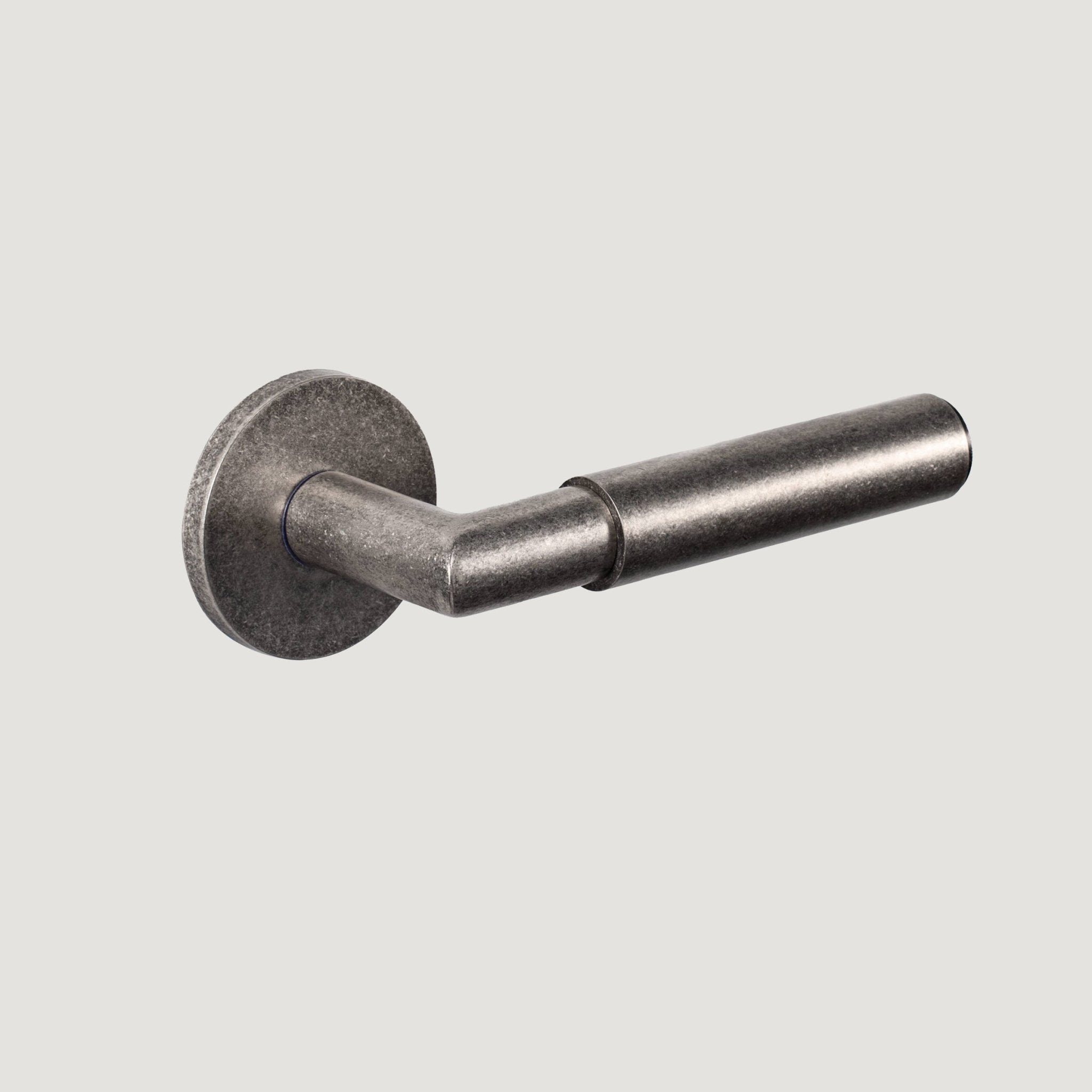 Solid Brass Door Lever – Aged Nickel – Ruvo Collection - Bergamo Design