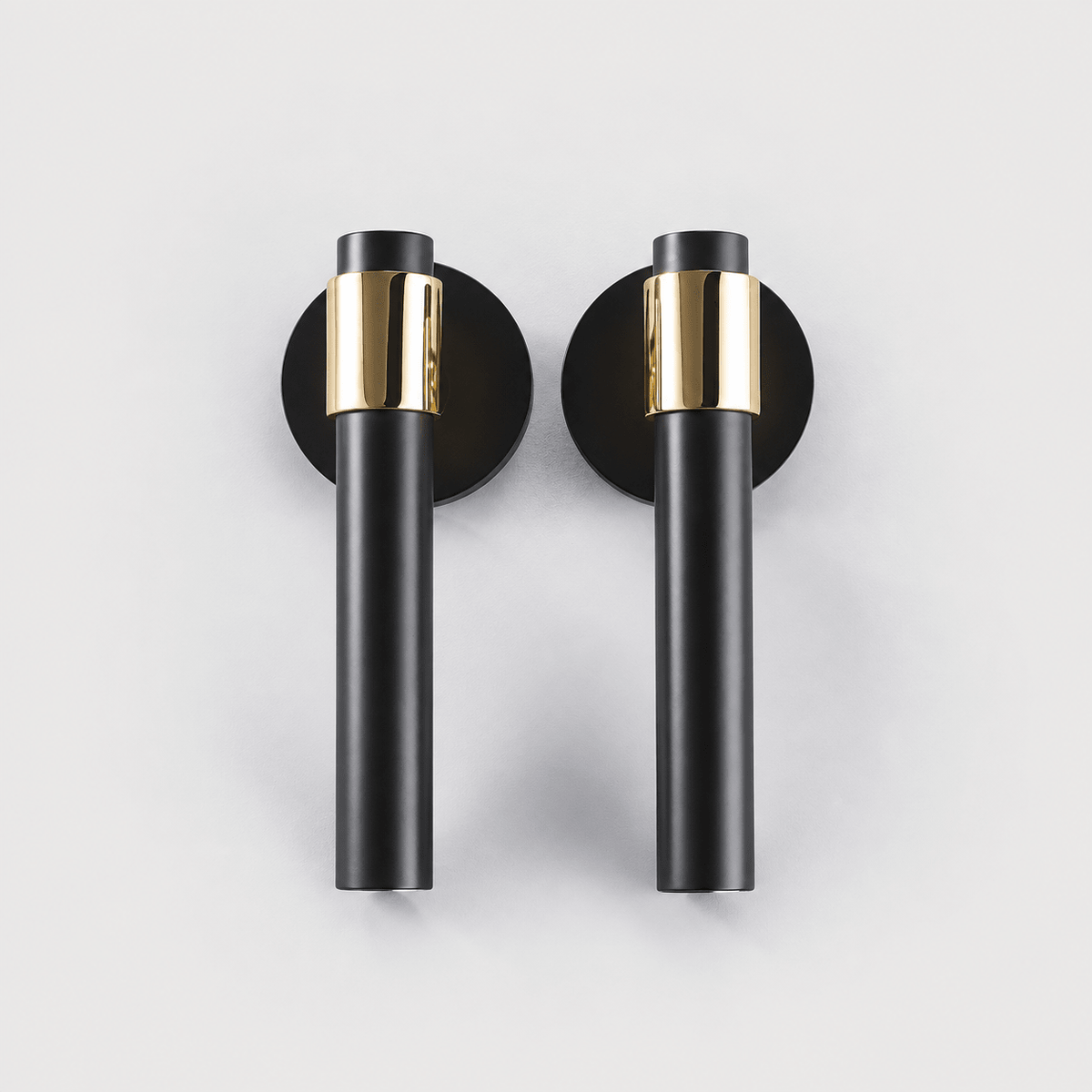 Solid Brass Door Lever – Black & Polished Brass – Duale Collection - Bergamo Design