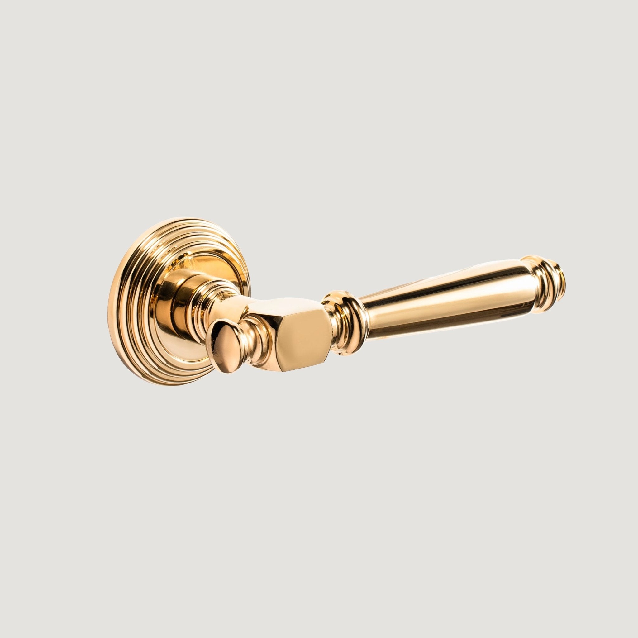 Solid Brass Door Lever – Polished Brass – Vincero Collection - Bergamo Design