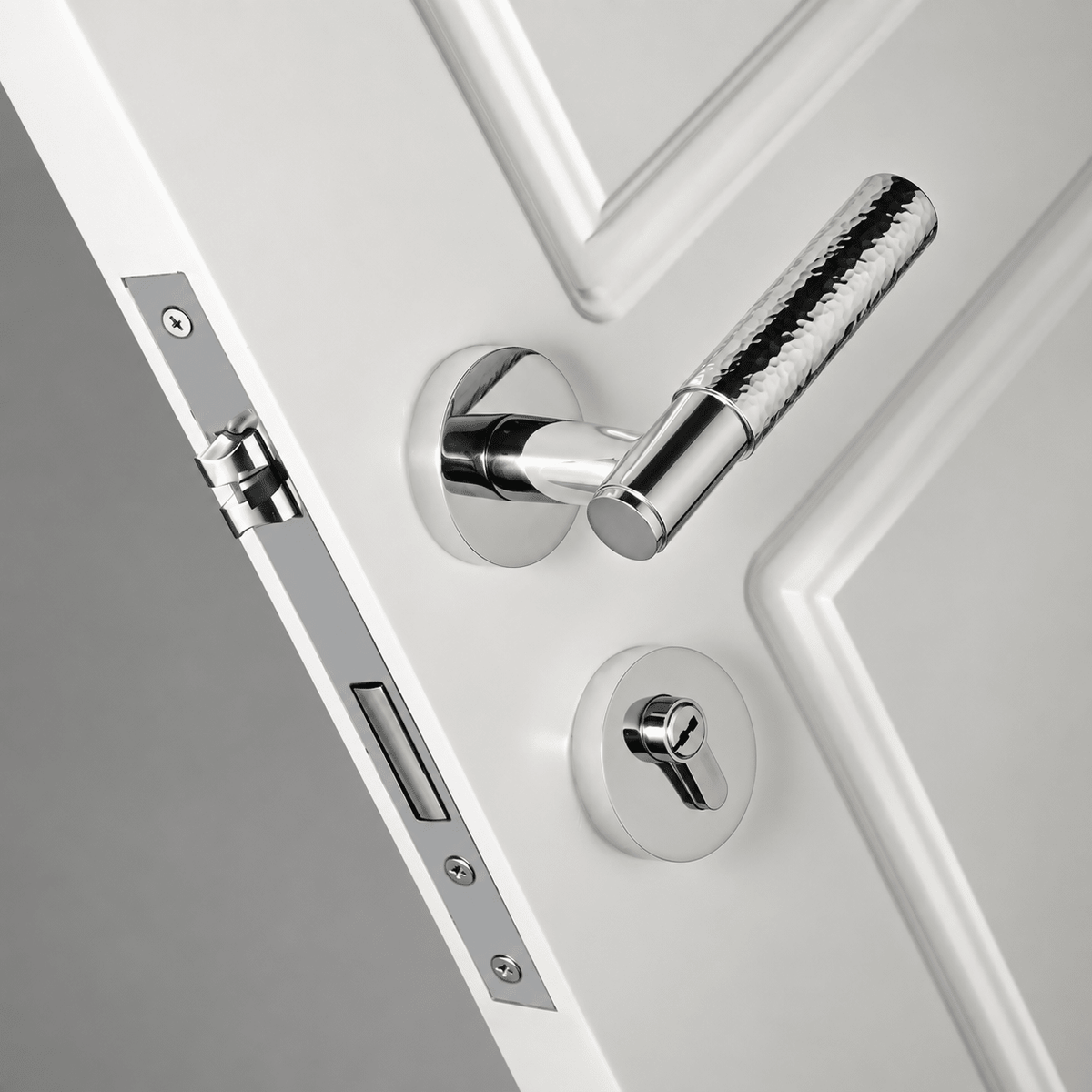 Solid Brass Door Lever – Polished Nickel – Martello Collection - Bergamo Design