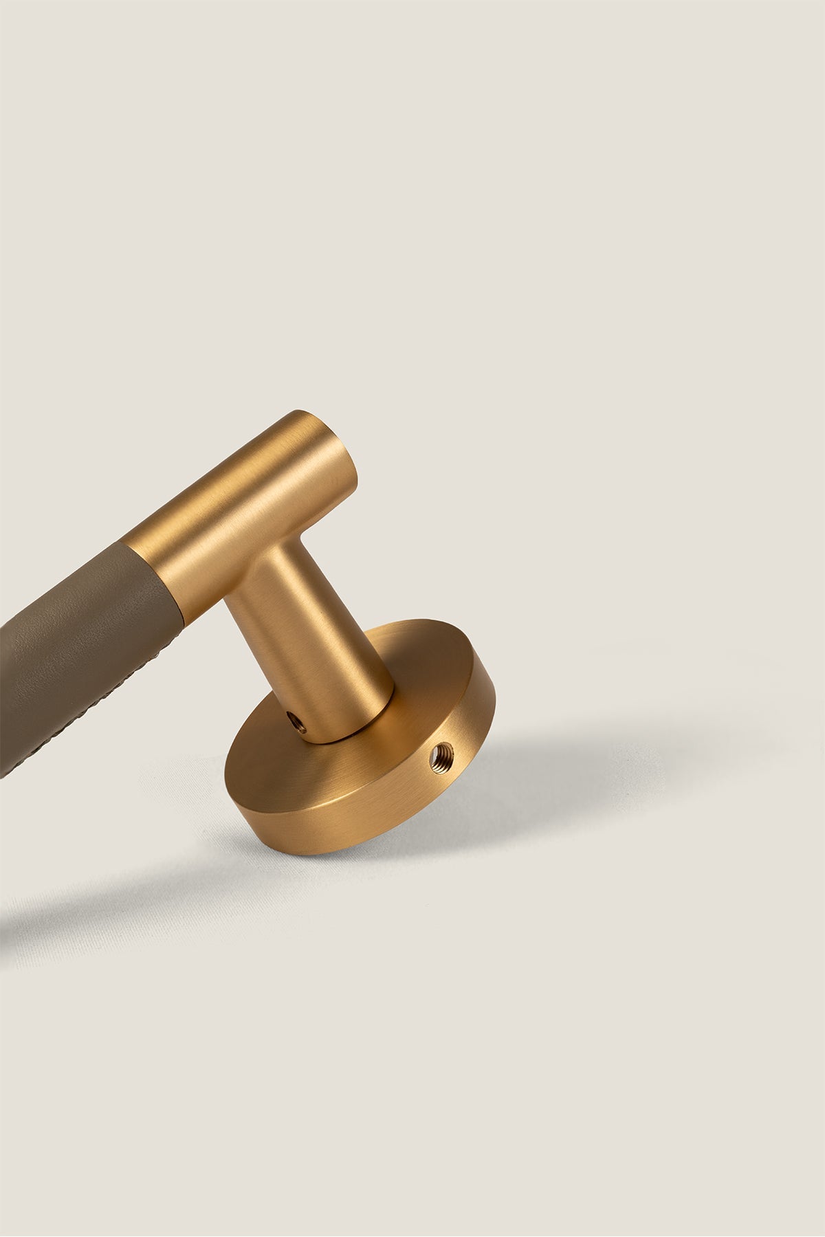 Solid Brass & Leather Door Lever – Cavallo Collection - Bergamo Design