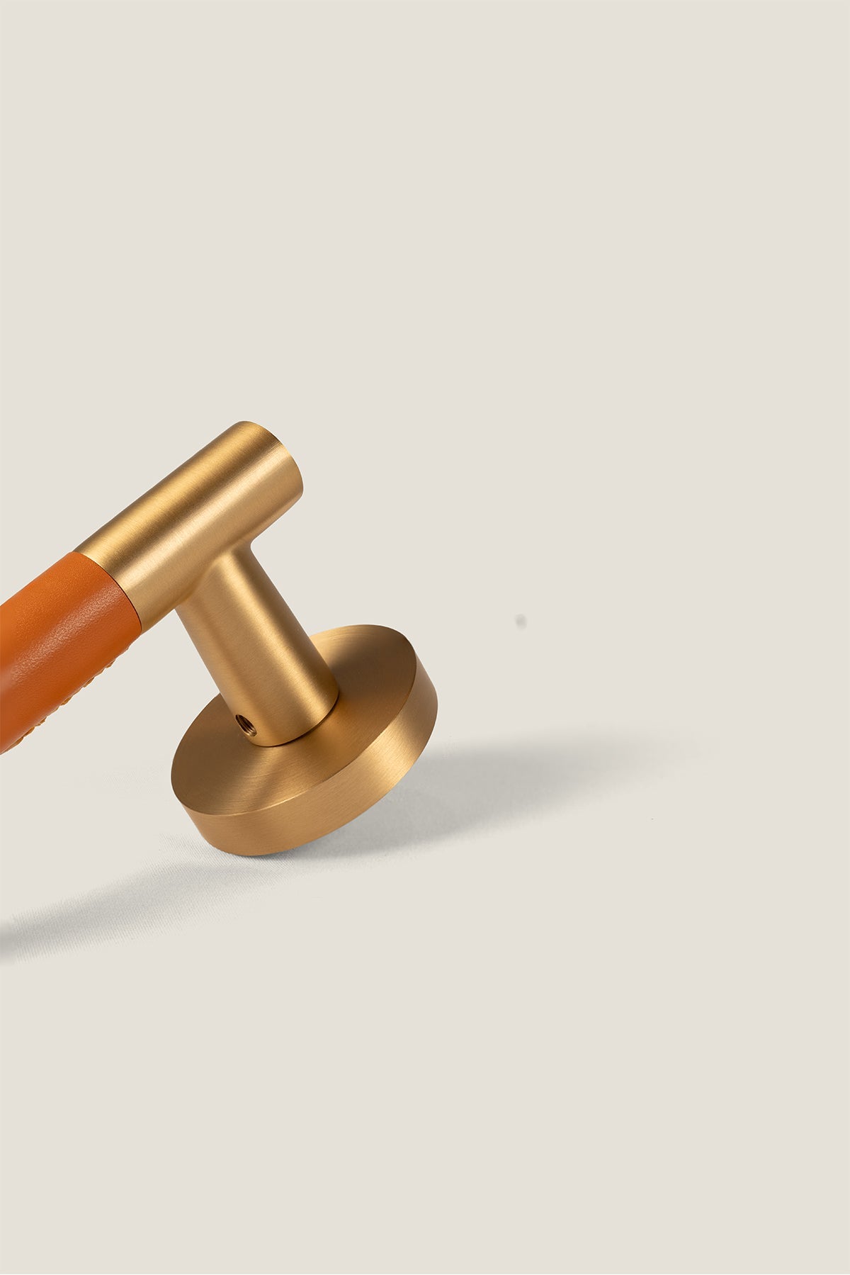 Solid Brass & Leather Door Lever – Cavallo Collection - Bergamo Design