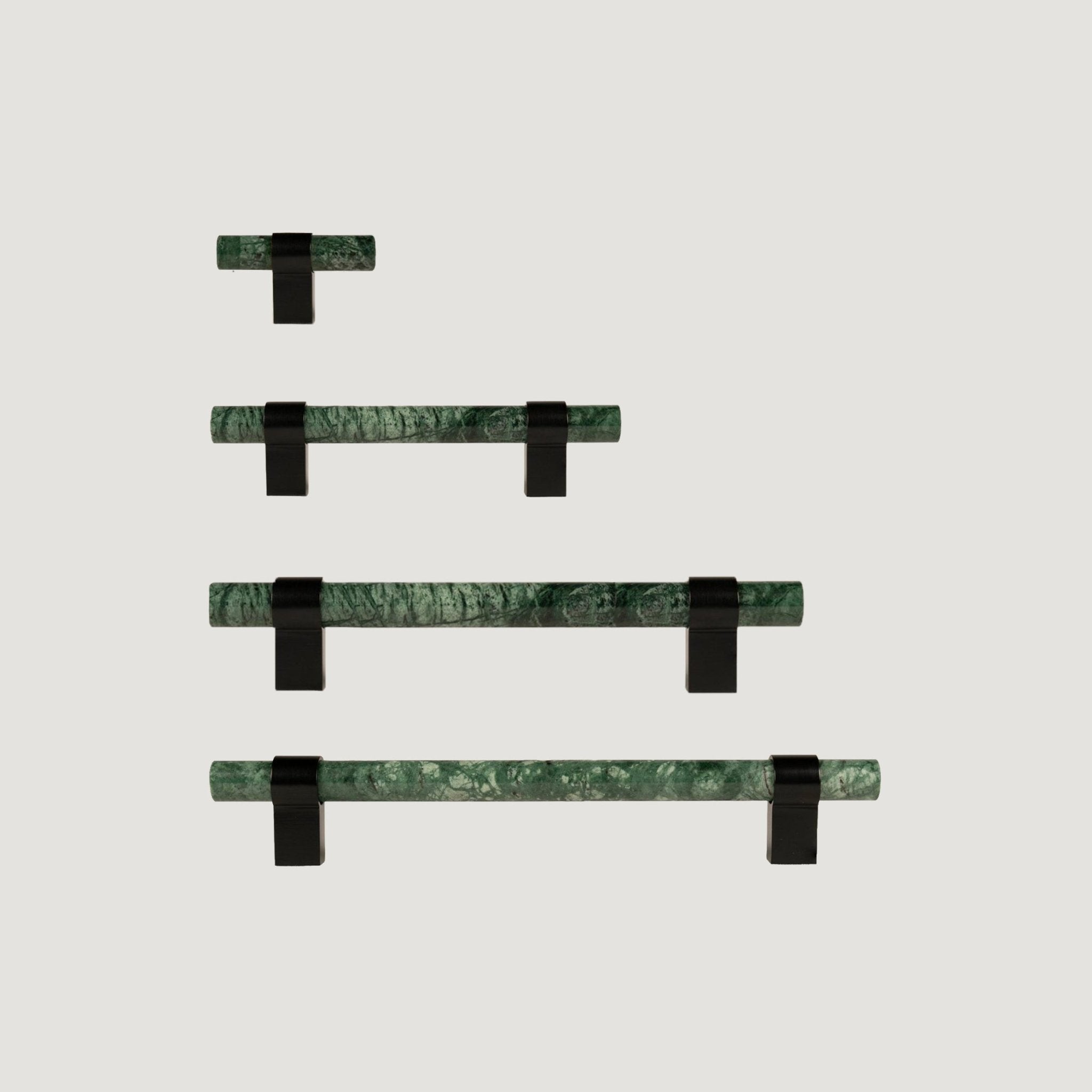 Solid Brass & Marble Cabinet Handle – Black – Pietra Collection - Bergamo Design
