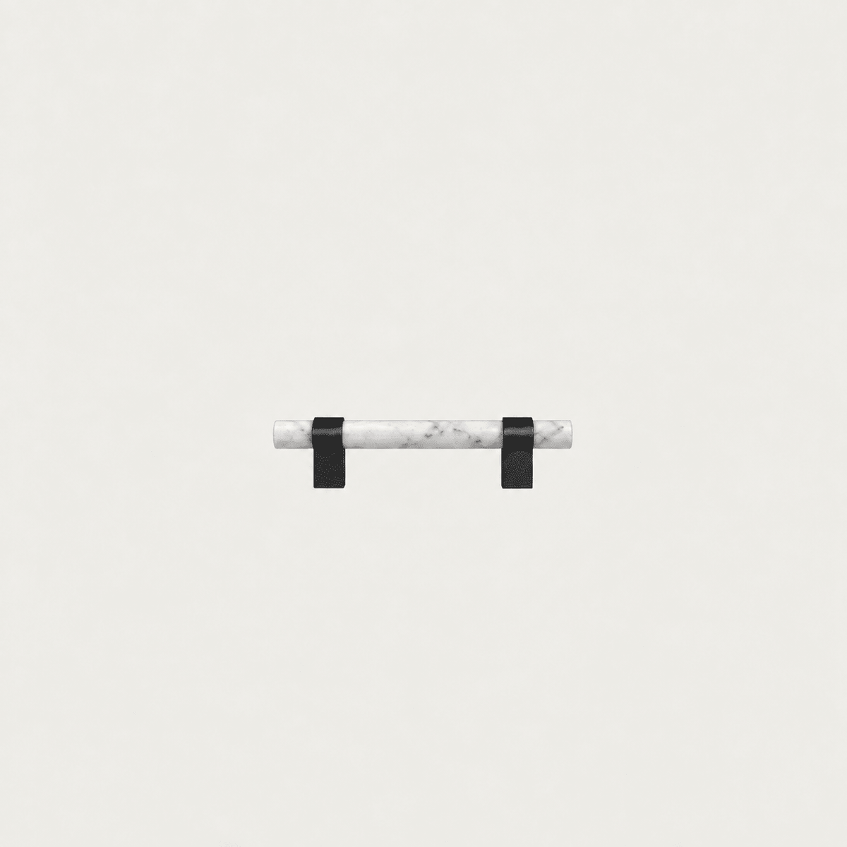 Solid Brass & White Marble Cabinet Handle – Black Brass – Pietra Collection - Bergamo Design