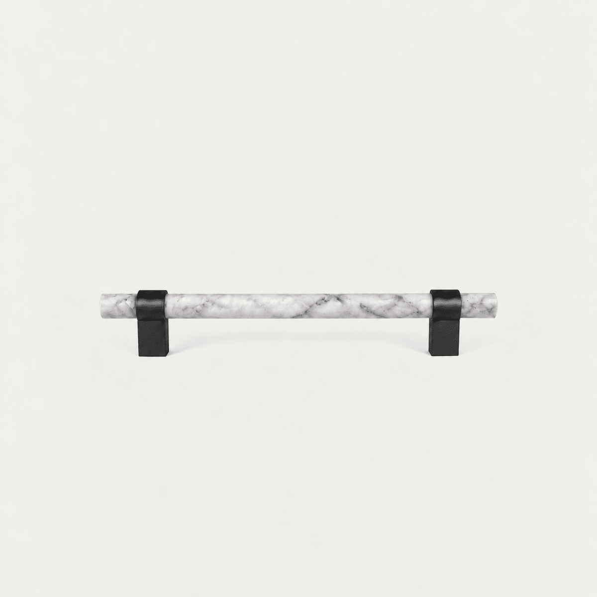 Solid Brass & White Marble Cabinet Handle – Black Brass – Pietra Collection - Bergamo Design