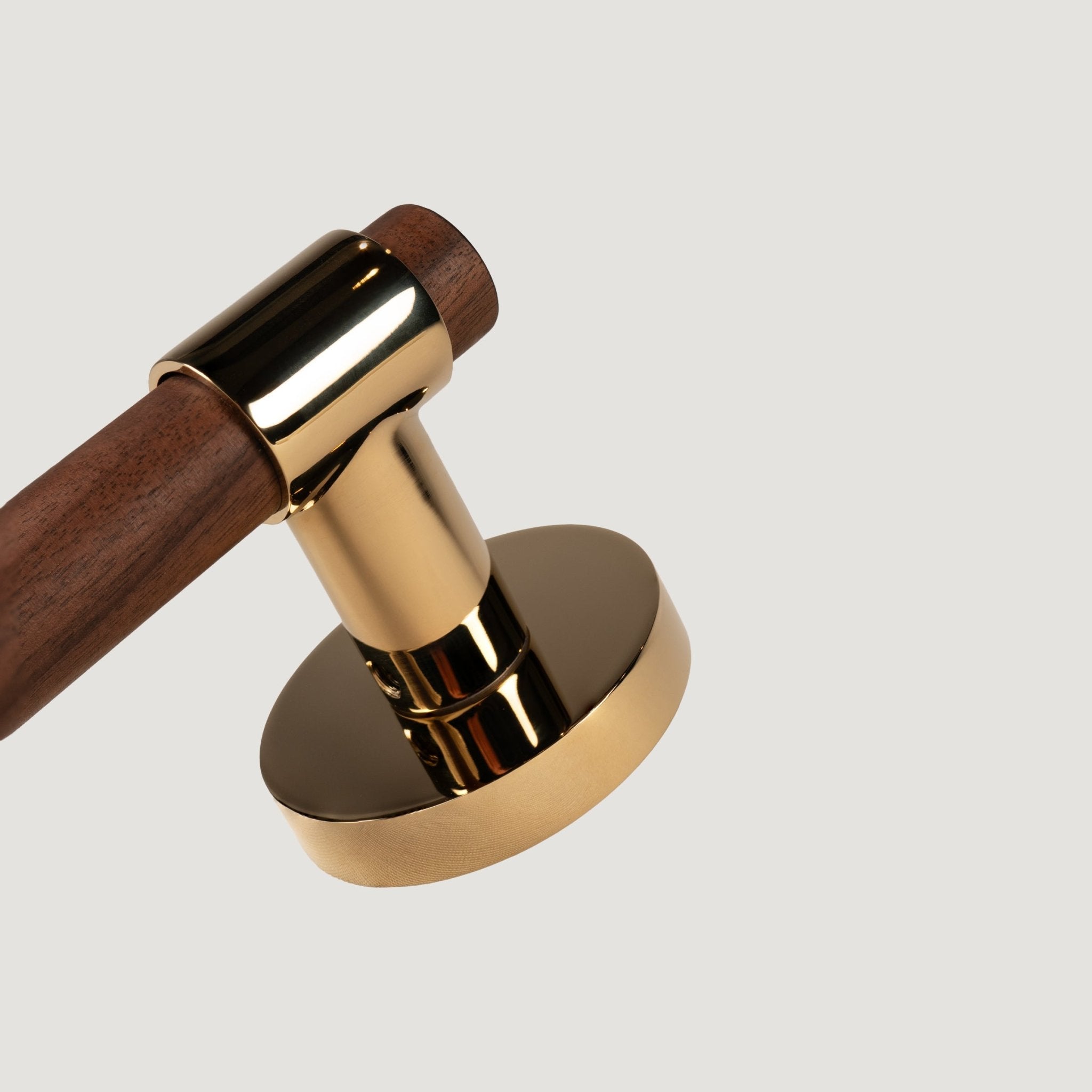 Solid Brass & Wood Door Lever – Imperial Gold – Legno Collection - Bergamo Design